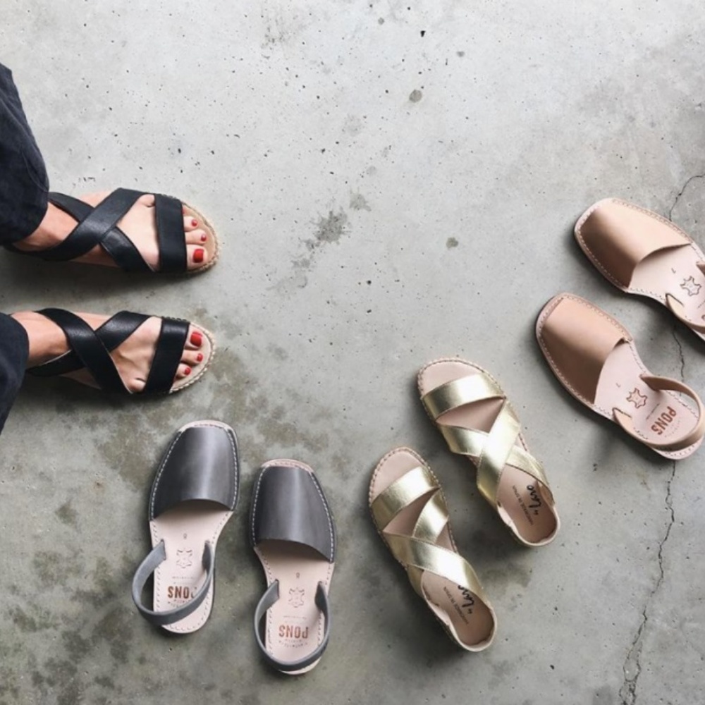 PONS Gold Genuine Leather Espadrilles